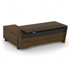 Corner Стол руководителя с тумбой COR.SRT-20 (R) Орех Лоренцо/Графит/Металл Графит 2000*1800*750