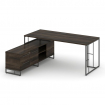 Rift Direct Стол руководителя на опорной тумбой RF.SRT-24 (L) Дуб Мали/Металл Антрацит/Черный Ручки