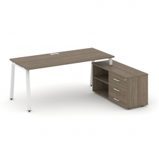 Style Project Direct Стол письменный с греденцией правой SN-6A.SRG-026.M(R) Вяз Благородный/Металл Б