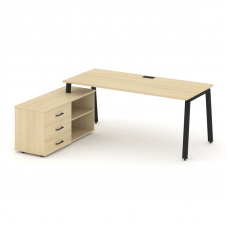 Style Project Direct Стол письменный с греденцией левой SN-6A.SRG-024.M(L) Акация Лорка/Металл Черны