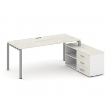 Style Project Direct Стол письменный с греденцией правой SN-6P.SRG-015.M(R) Дуб Наварра/Белый/Дуб На