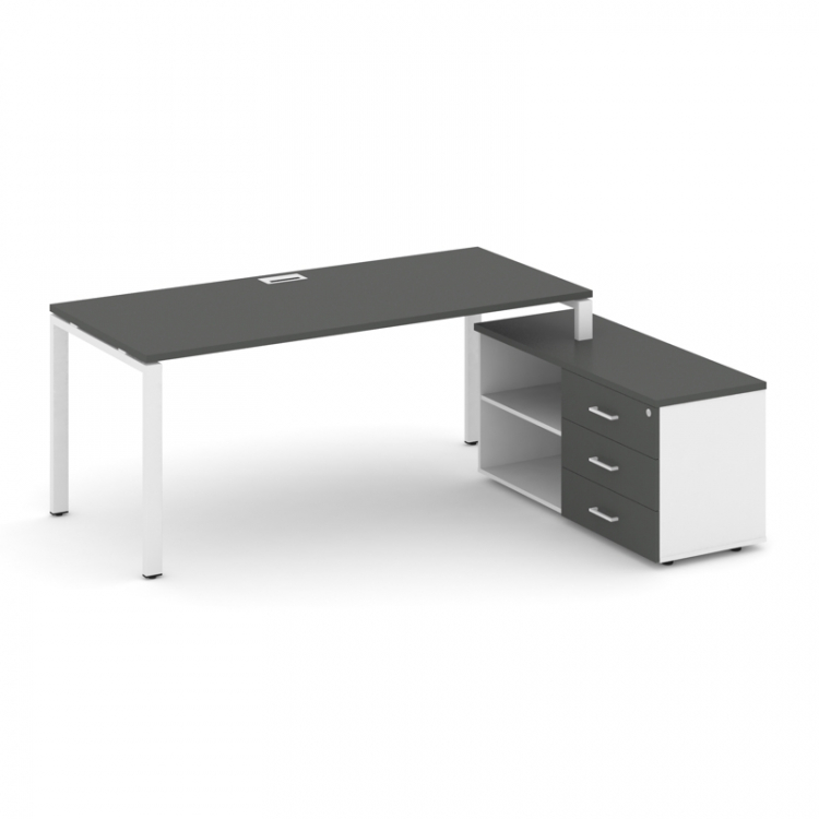 Style Project Direct Стол письменный с греденцией правой SN-6P.SRG-013.M(R) Антрацит/Белый/Антрацит/