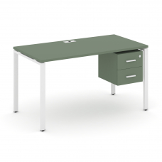 Concept Стол рабочий с подвесной тумбой с 2 ящ. CN.SP-114 W Кобо/Металл Белый 1180*720*750