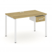 Concept Стол рабочий с подвесной тумбой с одним ящ. CN.SP-110 W Дуб Винченцо/Белый Бриллиант/Металл