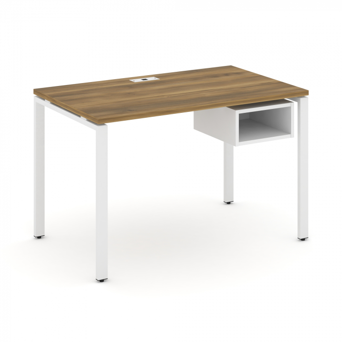 Concept Стол рабочий с подвесной тумбой с 1 открытой нишей CN.SP-102 Сандал Янтарный/Белый Бриллиант
