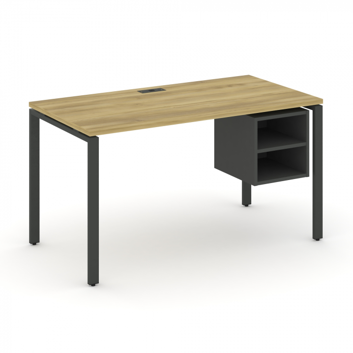Concept Стол рабочий с подвесной тумбой с 2 открытыми нишами CN.SP-106 Дуб Винченцо/Антрацит/Металл