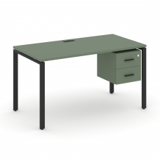 Concept Стол рабочий с подвесной тумбой с 2 ящ. CN.SP-114 B Кобо/Металл Черный 1180*720*750