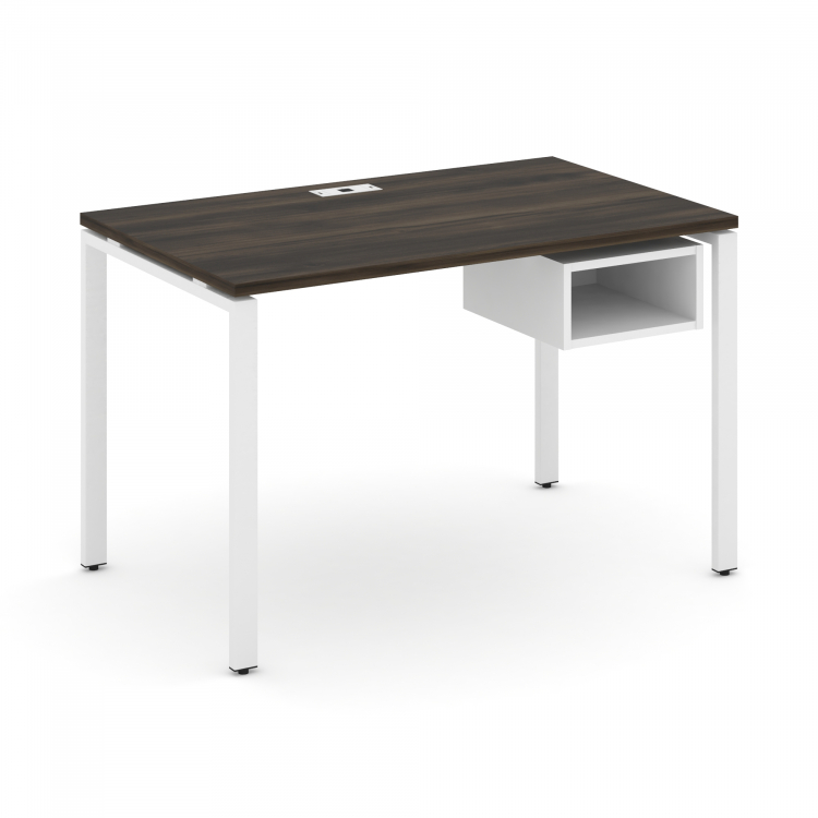 Concept Стол рабочий с подвесной тумбой с 1 открытой нишей CN.SP-102 Дуб Мали/Белый Бриллиант/Металл