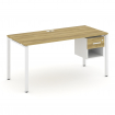 Concept Стол рабочий с подвесной тумбой 1 открытой нишей и одним ящ. CN.SP-120 W Дуб Винченцо/Белый