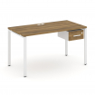 Concept Стол рабочий с подвесной тумбой с одним ящ. CN.SP-111 W Сандал Янтарный/Белый Бриллиант/Мета