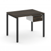 Concept Стол рабочий с подвесной тумбой с одним ящ. CN.SP-109 B Дуб Мали/Белый Бриллиант/Металл Черн