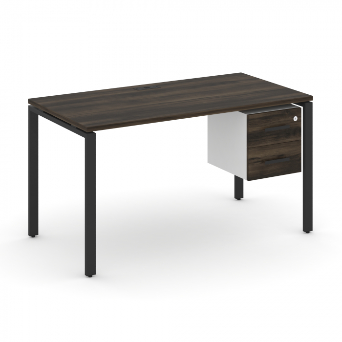 Concept Стол рабочий с подвесной тумбой с 2 ящ. CN.SP-115 B Дуб Мали/Белый Бриллиант/Металл Черный 1
