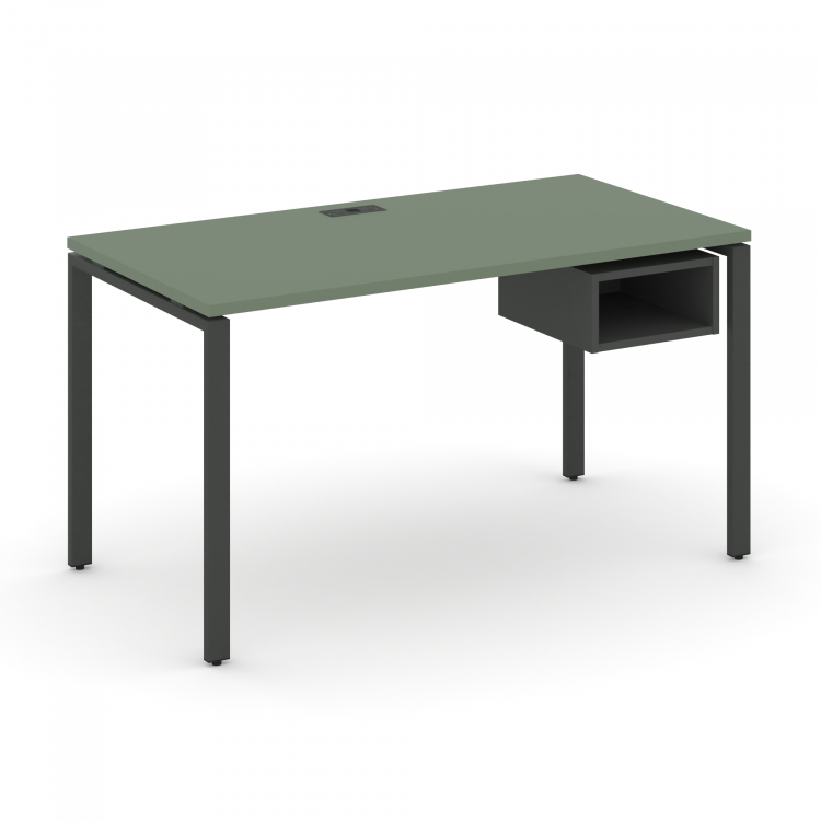 Concept Стол рабочий с подвесной тумбой с 1 открытой нишей CN.SP-104 Кобо/Антрацит/Металл Антрацит 1