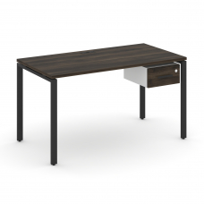 Concept Стол рабочий с подвесной тумбой с одним ящ. CN.SP-111 B Дуб Мали/Белый Бриллиант/Металл Черн
