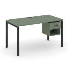 Concept Стол рабочий с подвесной тумбой 1 открытой нишей и одним ящ. CN.SP-118 B Кобо/Металл Черный