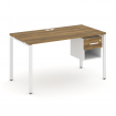Concept Стол рабочий с подвесной тумбой 1 открытой нишей и одним ящ. CN.SP-119 W Сандал Янтарный/Бел