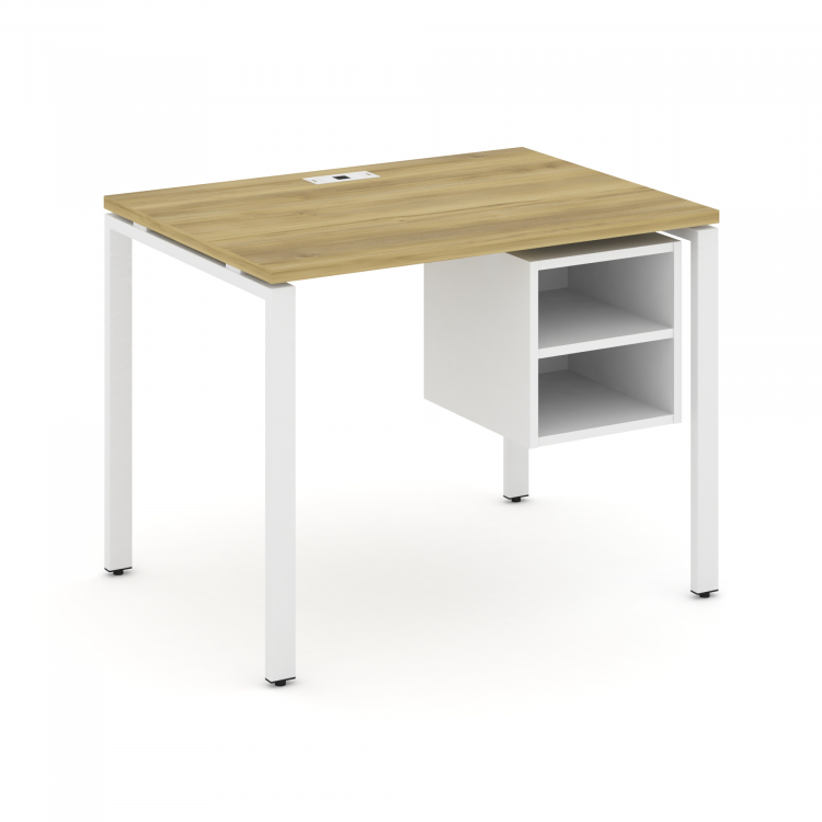 Concept Стол рабочий с подвесной тумбой с 2 открытыми нишами CN.SP-105 Дуб Винченцо/Белый Бриллиант/