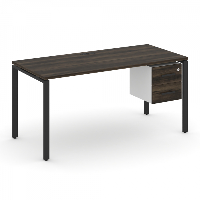 Concept Стол рабочий с подвесной тумбой с 2 ящ. CN.SP-116 B Дуб Мали/Белый Бриллиант/Металл Черный 1