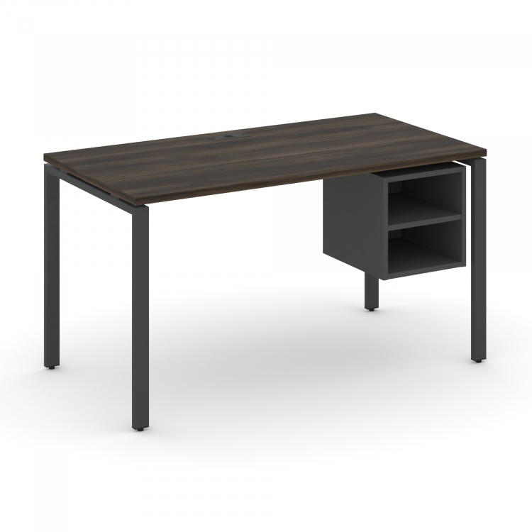Concept Стол рабочий с подвесной тумбой с 2 открытыми нишами CN.SP-105 Дуб Мали/Антрацит/Металл Антр