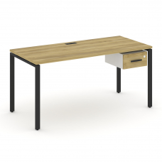 Concept Стол рабочий с подвесной тумбой с одним ящ. CN.SP-112 B Дуб Винченцо/Белый Бриллиант/Металл