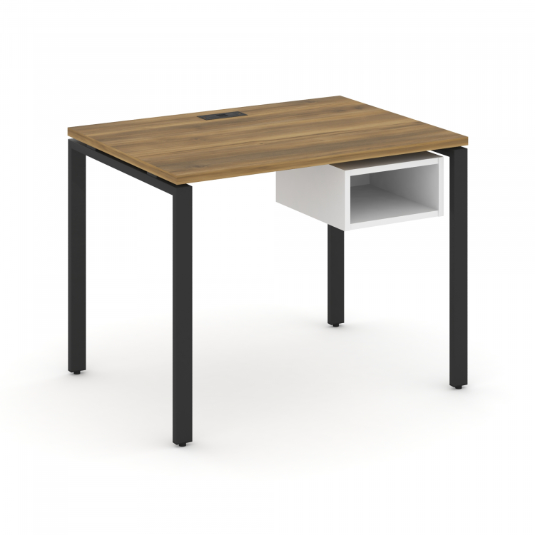 Concept Стол рабочий с подвесной тумбой с 1 открытой нишей CN.SP-101 Сандал Янтарный/Белый Бриллиант