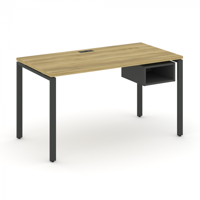 Concept Стол рабочий с подвесной тумбой с 1 открытой нишей CN.SP-104 Дуб Винченцо/Антрацит/Металл Ан