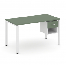 Concept Стол рабочий с подвесной тумбой 1 открытой нишей и одним ящ. CN.SP-120 W Кобо/Белый Бриллиан