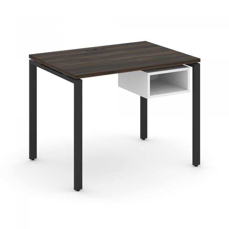 Concept Стол рабочий с подвесной тумбой с 1 открытой нишей CN.SP-101 Дуб Мали/Белый Бриллиант/Металл