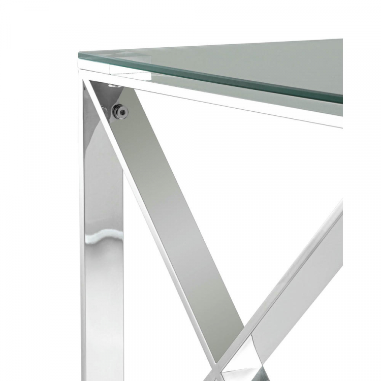 Журнальный стол 55*55 КРОСС серебро