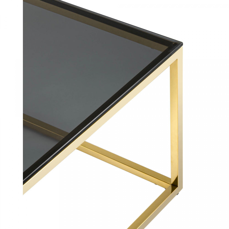 Журнальный стол 120*60 ТАУН золото стекло smoke