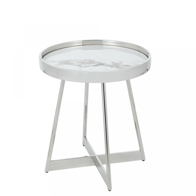 Журнальный столик Гера 50*50 см сталь серебро