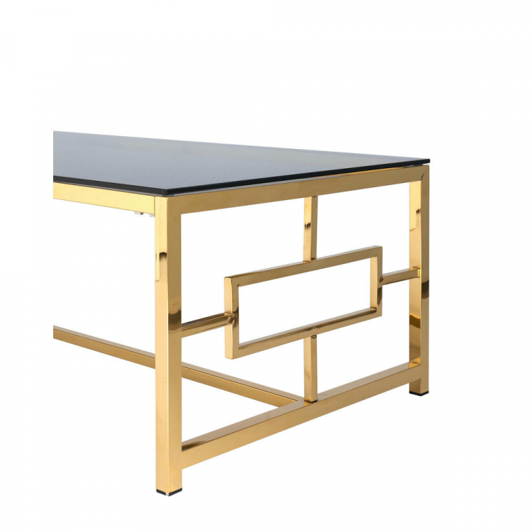 Журнальный стол 120*60 БРУКЛИН золото стекло smoke