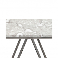 Консоль Авалон 122*41 серый мрамор сталь темный хром