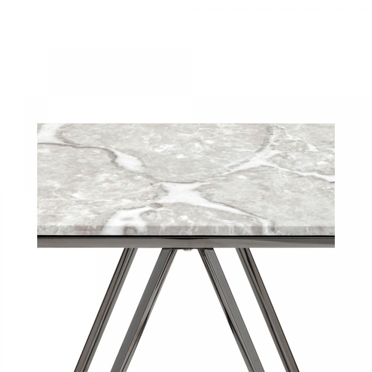 Консоль Авалон 122*41 серый мрамор сталь темный хром