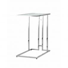 Журнальный столик 50*32 БОСТОН прозрачное стекло сталь серебро