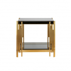 Журнальный столик 55*55 ГЭТСБИ золото стекло smoke