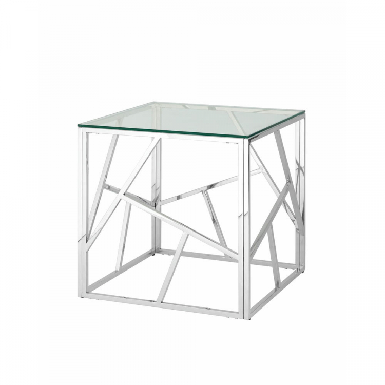 Журнальный столик 55*55 АРТ ДЕКО серебро