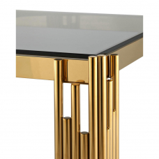 Журнальный столик 55*55 ГЭТСБИ золото стекло smoke