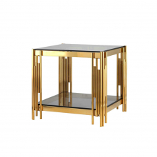 Журнальный столик 55*55 ГЭТСБИ золото стекло smoke