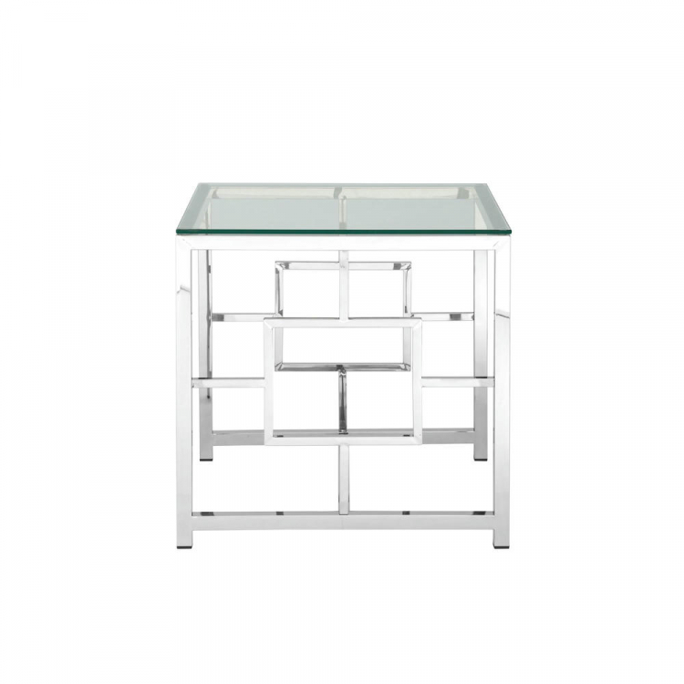 Журнальный столик 55*55 БРУКЛИН серебро