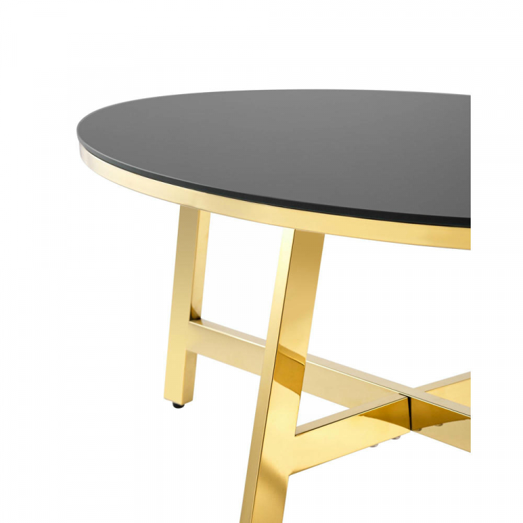 Журнальный стол 100*50 АЛЬБА золото стекло черное