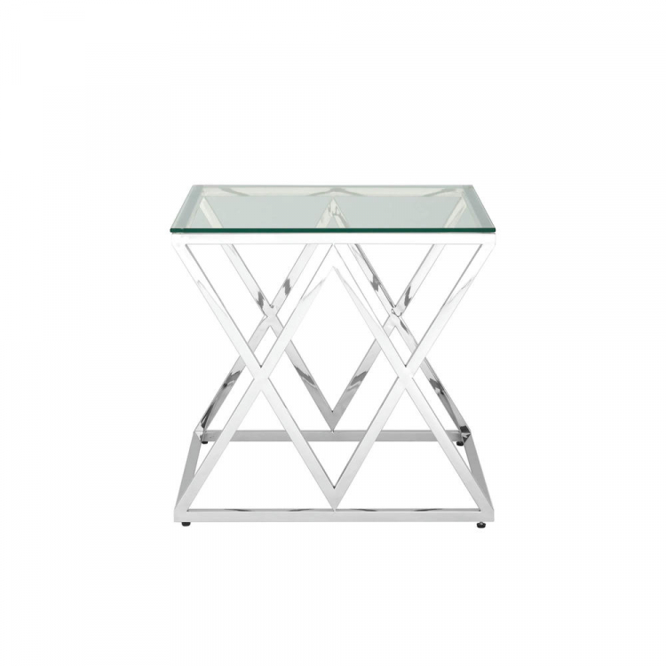 Журнальный стол 55*55 ИНСИГНИЯ серебро