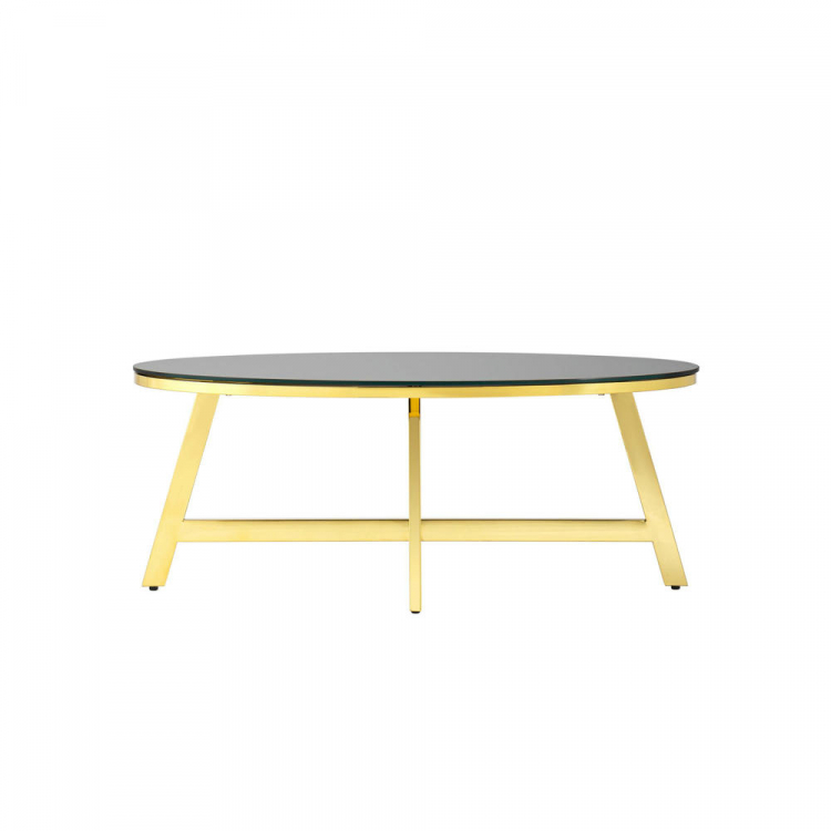 Журнальный стол 100*50 АЛЬБА золото стекло черное