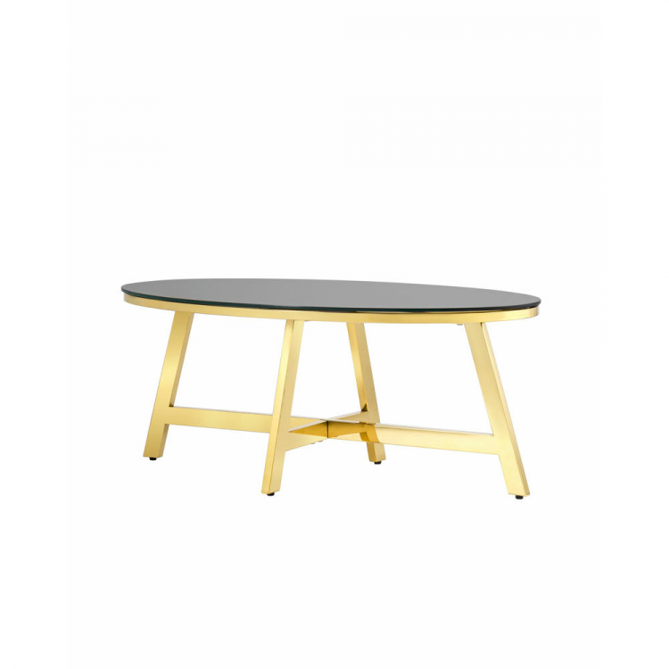 Журнальный стол 100*50 АЛЬБА золото стекло черное