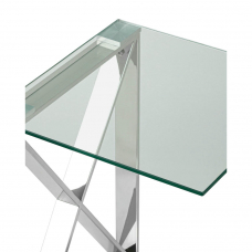 Журнальный стол 40*40 КРОСС серебро