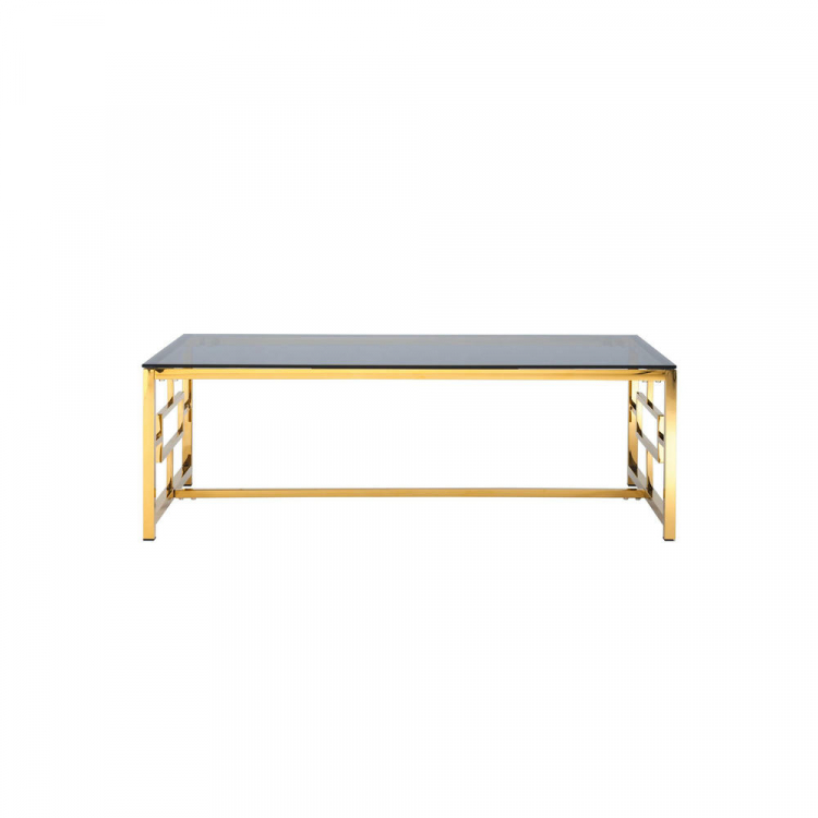 Журнальный стол 120*60 БРУКЛИН золото стекло smoke