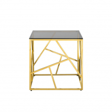 Журнальный столик 55*55 АРТ ДЕКО золото стекло smoke