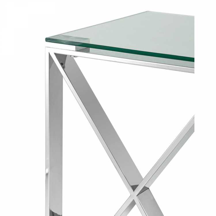 Журнальный стол 40*40 КРОСС серебро