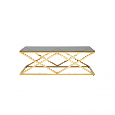 Журнальный стол 120*60 ИНСИГНИЯ золото стекло smoke