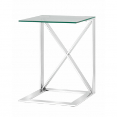 Журнальный стол 40*40 КРОСС серебро